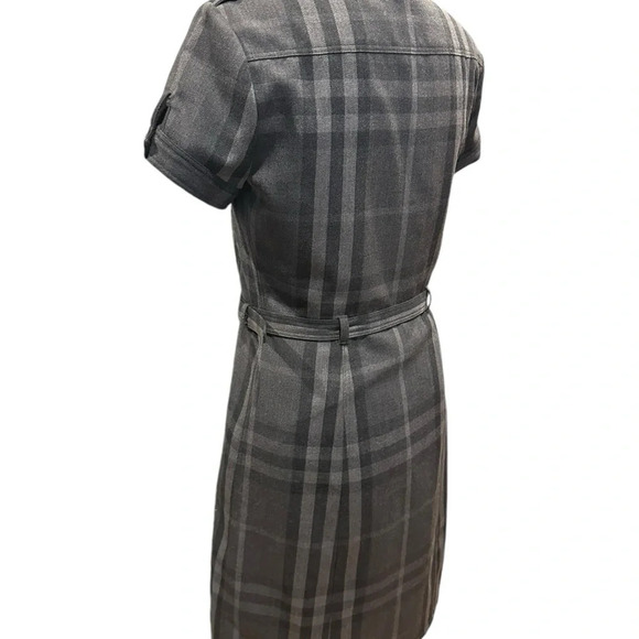 Burberry plaid 100%wool belted dress size 4 - Picture 4 of 16